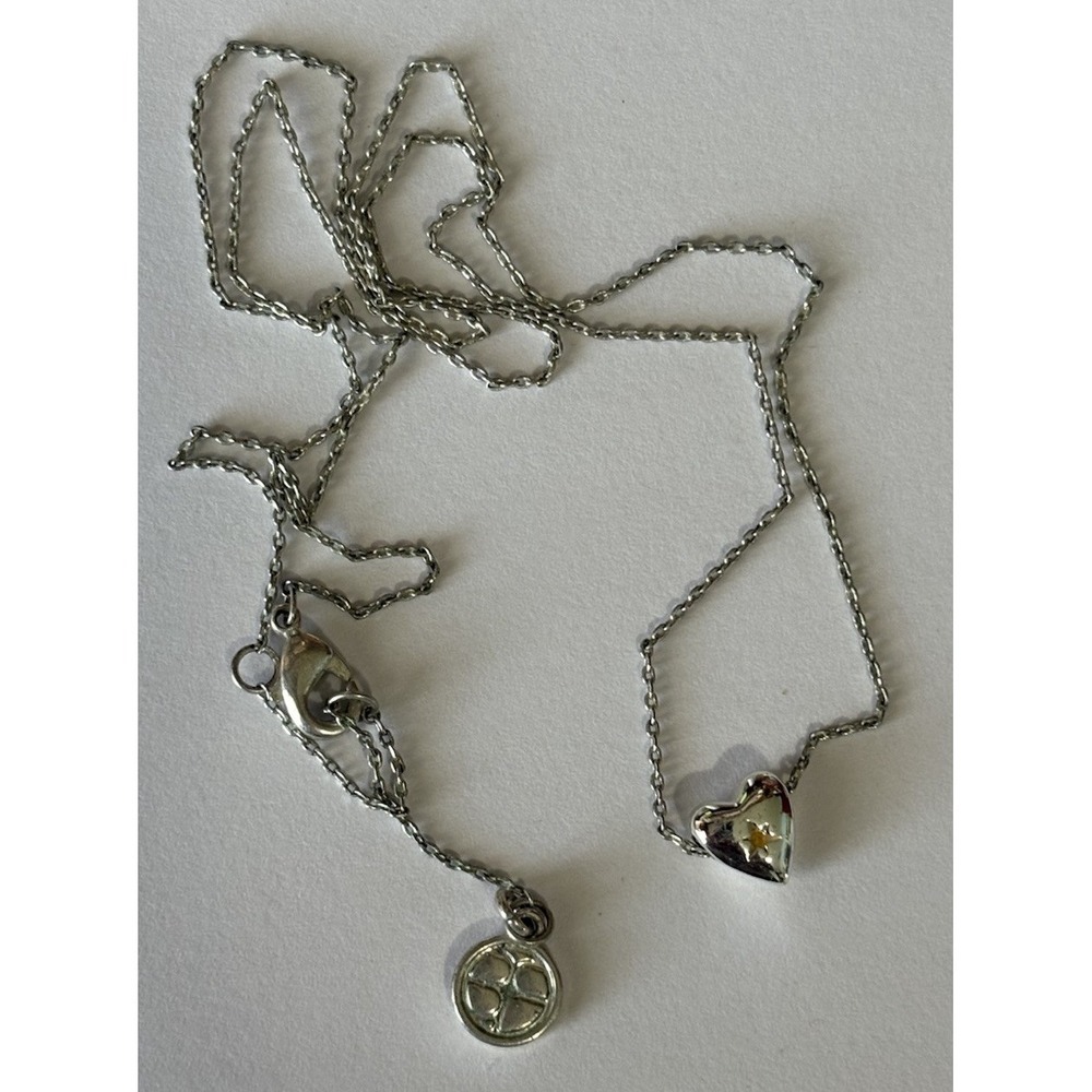Bryan Anthonys Heart Silver Tone Pendant Necklace, 2 Inch Extender, Dainty, Love
